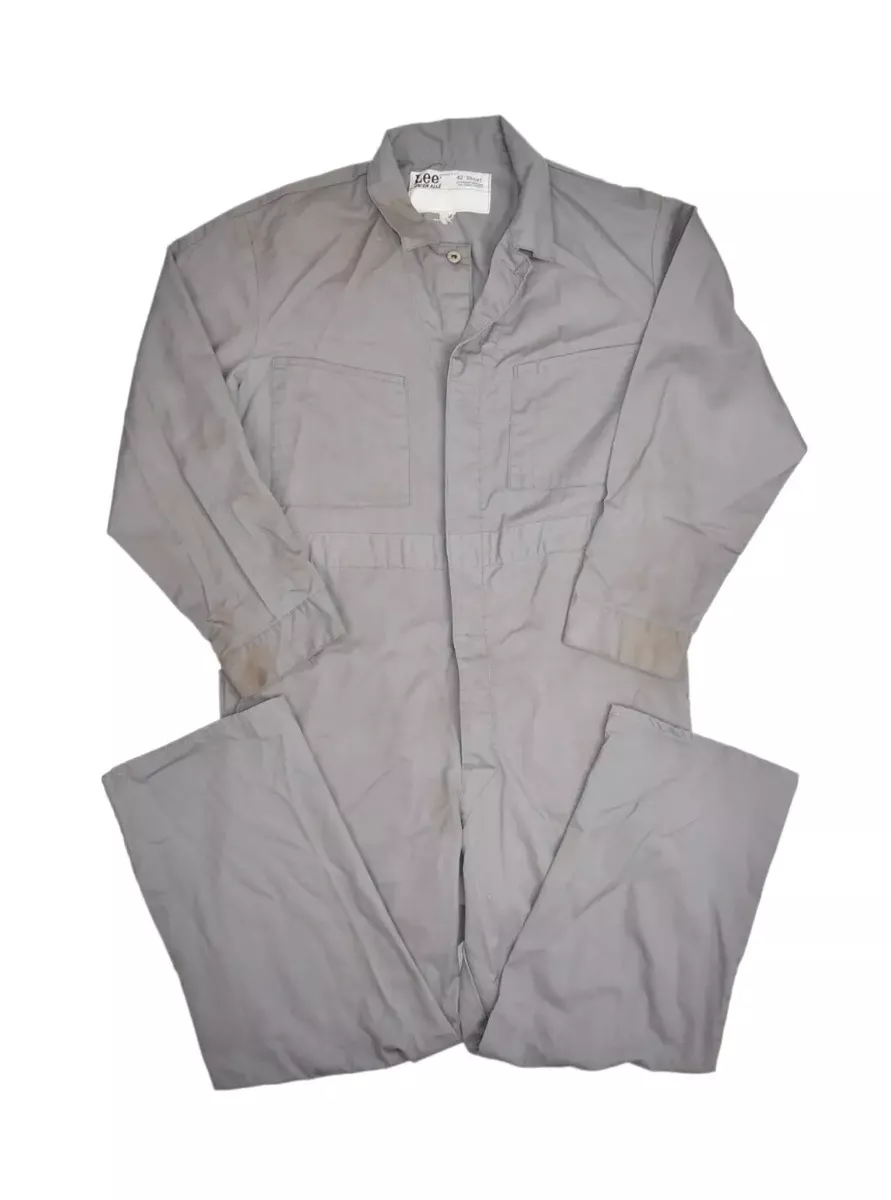 Vintage Lee Union Alls Men 42 Short Grey Made in USA Coveralls