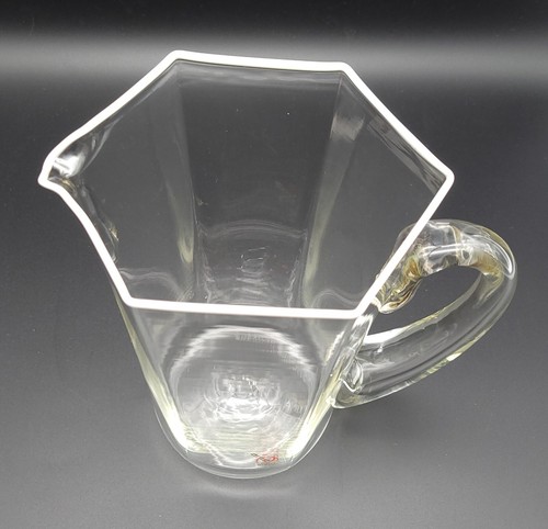 Alberto Striulli Verte Arte Murano Glass Carafe / Pitcher - Signed - White Rim - Picture 2 of 8