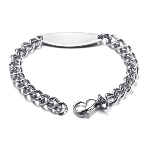 Edelstahl 8" Caduceus medizinische ID kubanische Kette Armband-freie Gravur - Bild 3 von 5
