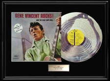 GENE VINCENT ROCKS RARE WHITE GOLD SILVER PLATINUM TONED RECORD LP RARE NON RIAA