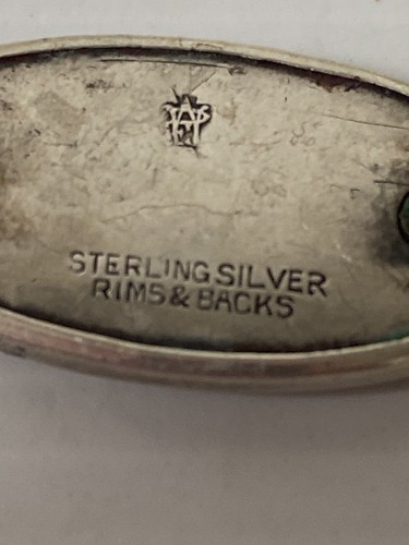 Sterling Silver Enamel Brooch Signed Sterling Silver Rims & Backs - Missing Pin - Picture 8 of 14