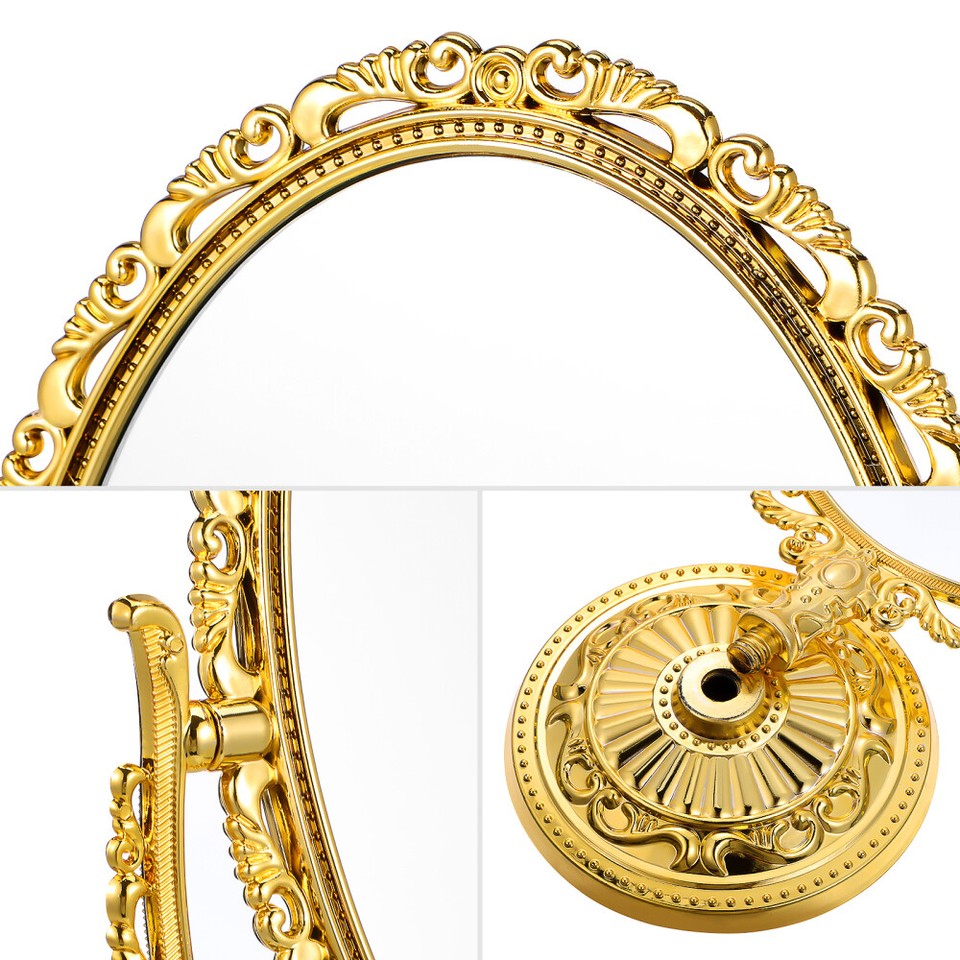 Vintage Makeup Mirror Gold Desk Table Top Mirrors Desktop Durable eBay