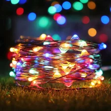 Solar Powered Copper Wire Twinkle Fairy String Lights 100LEDs Outdoor Garden US