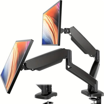 Dual Monitor Stand Desktop Swivel Mount Fit 13-32 Inch Screens, VESA 75/100