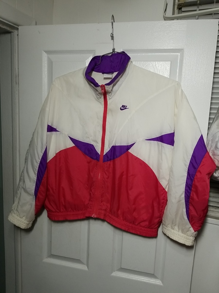purple and white nike windbreaker