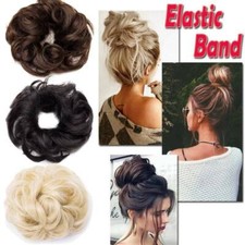 Real Remy Human Hair Messy Bun Hair Piece Scrunchie Updo Hair Extensions US