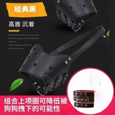 Anti bite pet dog soft leather mouth mask, mesh protective mouth mask