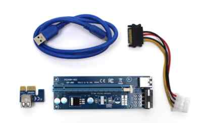 PCIe 1x auf 16x Riser Karte Adapter | PCE164P-N03 | Mining Bitcoin USB Molex
