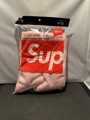 【新品】Supreme hanes pink socks 4PACK Supreme Hanes Crew Socks (4 Pack) Pink - FW21 - US