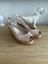 Next Patent Leather Nude Pink Peep Toe Wedges Worn Once Uk 6 Eu 39 Worn Once