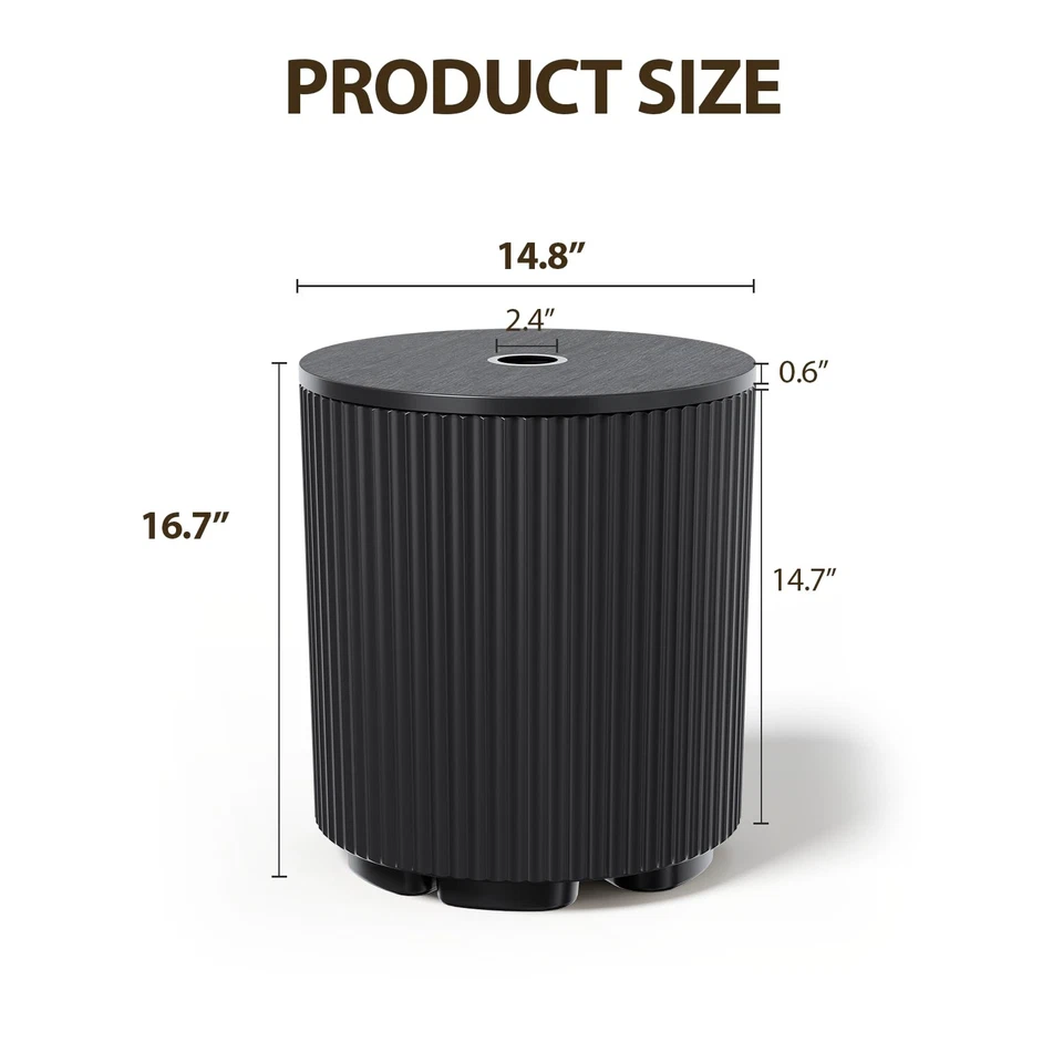 Mesa auxiliar de patio con orificio para sombrilla, soporte para para sombrilla rellenable de 11,5 galones, sui... Foto 2 de 4