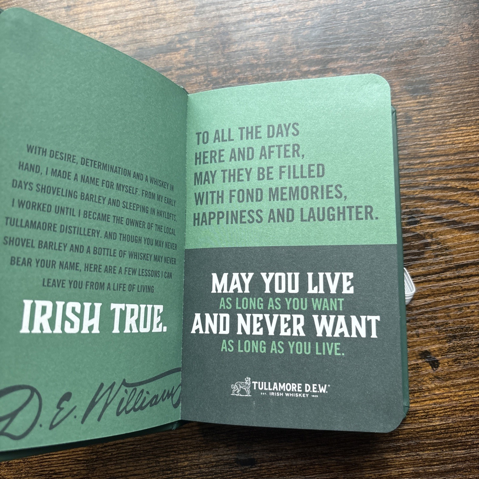 Tullamore DEW Irish Whiskey Green Book with Stainless Steel Hidden Flask
