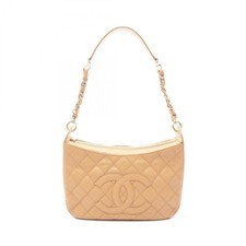 CHANEL Matelass Shoulder Bag Bag Calf (Cow Leather) Ladies Beige Used from JAPAN