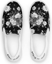Personalized Bridal Reception Shoes-Custom Wedding Shoes-Floral Canvas Shoes