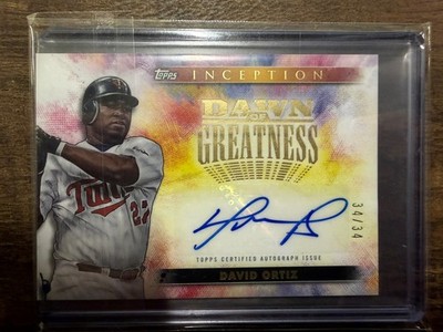 Topps 2024 Inception David Ortiz #DGA-DO Dawn of Greatness Autograph Twins 34/34