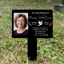 Custom Photo Grave Marker Personalized Memorial Garden Stake for Loved Ones