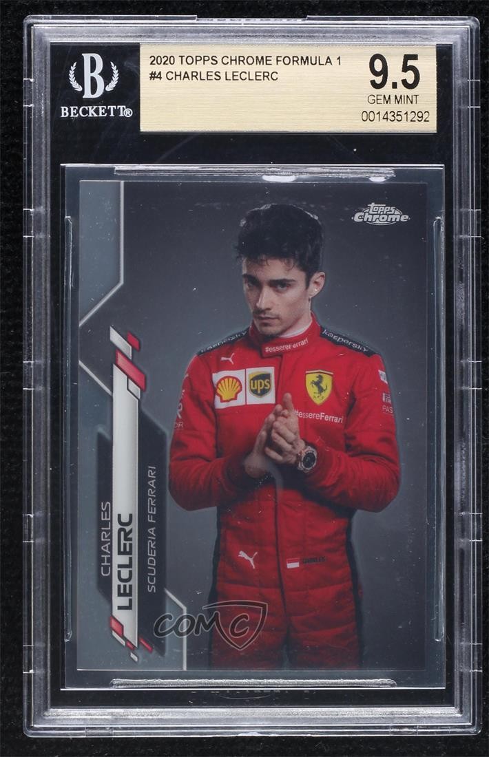 2020 Topps Chrome Formula 1 F1 Racers Charles Leclerc #4 BGS 9.5 GEM MINT z1b