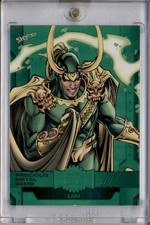 2024 SkyBox Marvel Metal Universe Avengers Precious Metal Gem Green #18 Loki /10