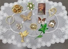 Vtg Estate Costume Jewelry Brooch Lot (12) Butterfly Damascene Hummingbird...