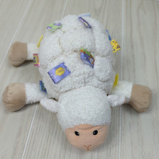 Mary Meyer Baby Taggies white plush lamb purple yellow ribbon tags soft toy