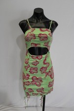 Wild Fable Women's Cut Out Ruched Front Bodycon Dress EJ3 Green Medium NWT