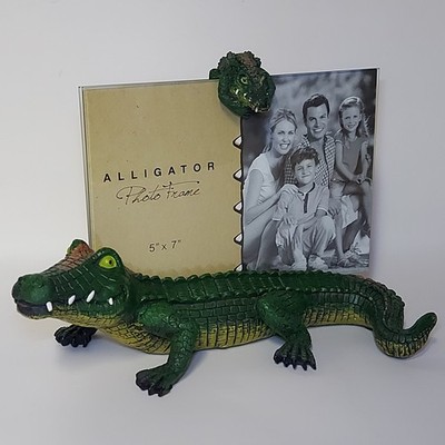 3D Alligator & Baby Bilderrahmen 5''x7'' - Hochrelief - lebensecht - Geschenk Basteln