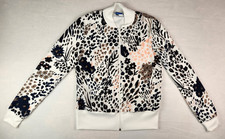 Adidas Women  s Floral Animal Print Full Zip Track Jacket White Multicolor Size S