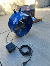 Gable Mount Attic Fan Cooler App Control 2-Speed Electric Steel Blue Thermostat