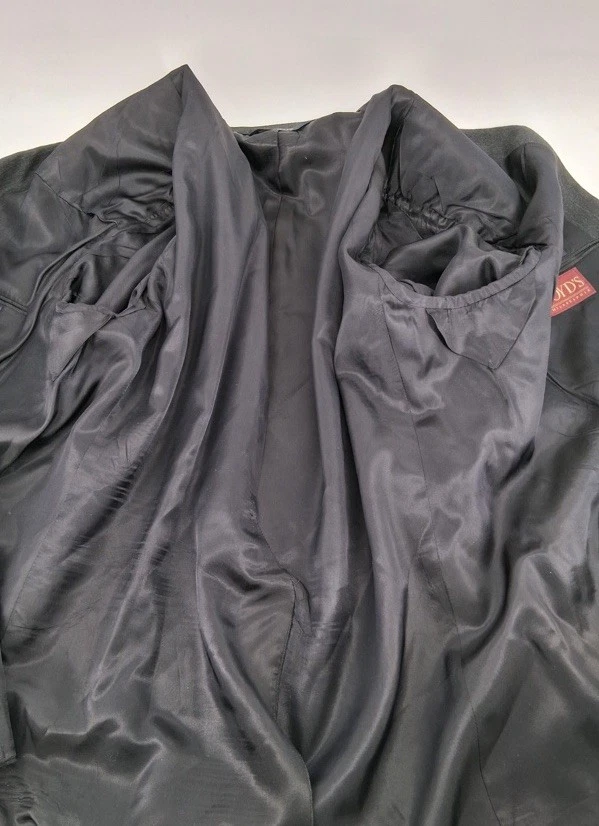 VINTAGE Burberry London Mens 42L Gray Pinstripe 2-Button Suit Blazer Pants 32x32 - Imagem 3 de 4