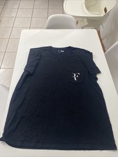 Roger Federer Uniqlo Black XL Cotton T-shirt W/ Pocket