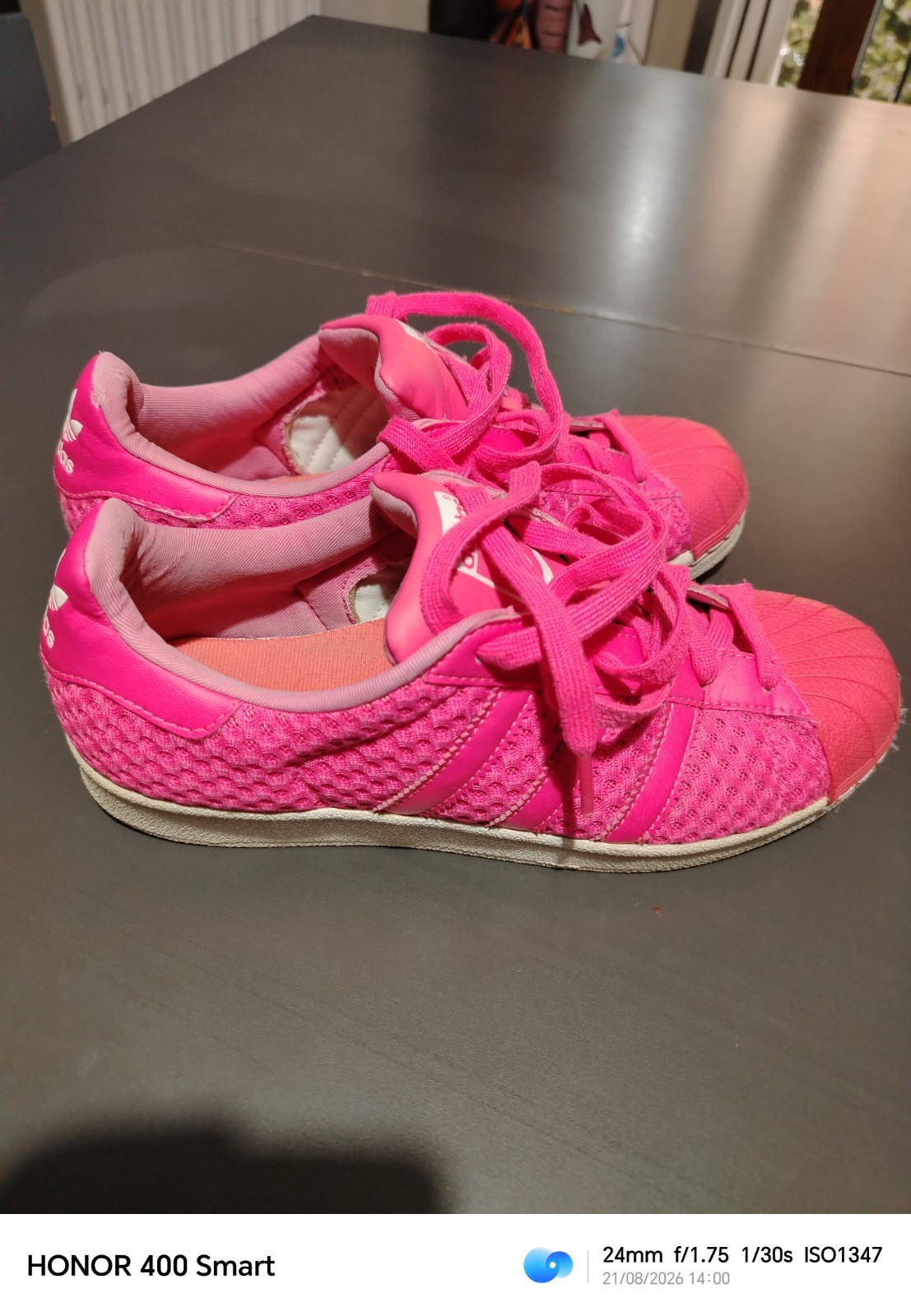 adidas Superstar Donna rosa a rete sneaker lacci EU 39 1/3 UK 6 BB5549
