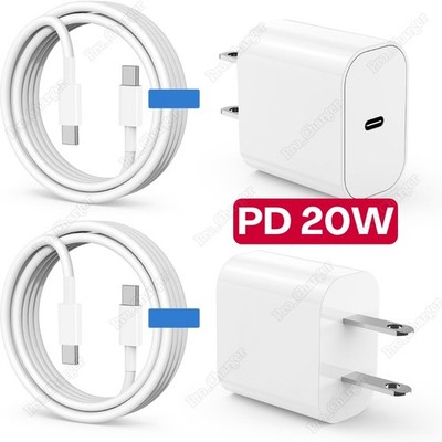 For iPhone Air 17 16 15 iPad Pro Samsung USB C 20W Fast Charger Adapter PD Cable