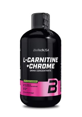 BioTech USA L-Carnitine + Chrome Liquid, 500 ml Flasche, Orange