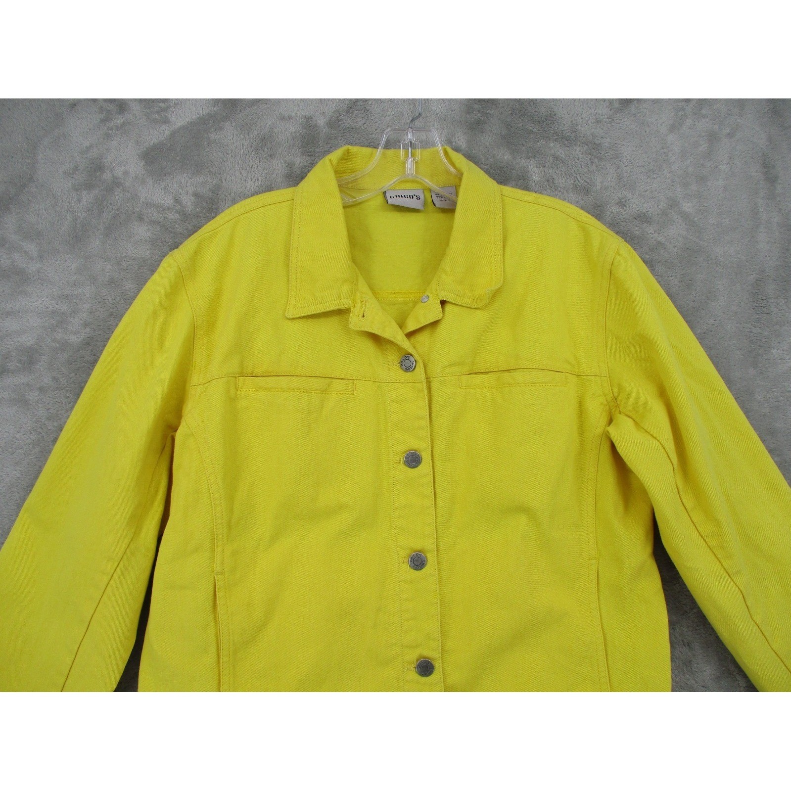 Chicos Jacket 1 US Medium Button Front Pockets Li… - image 3