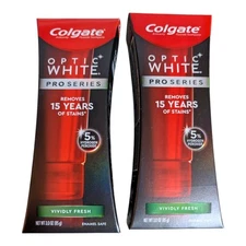 2 Colgate Optic White Pro Series Vividly Fresh Whitening Toothpaste 3oz Exp:Read