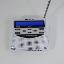 Midland WR120EZ NOAA Weather Radio All Hazards Alert Radio, NO Power Adapter