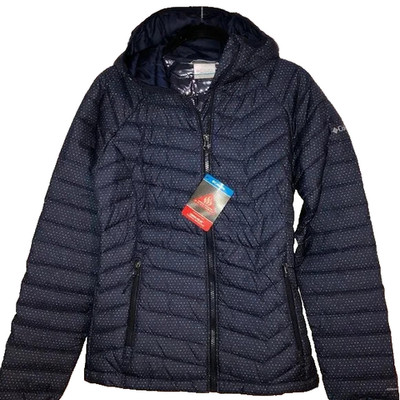 Columbia Women's Powder Lite Hooded Jacket, XS- Dark Nocturnal Sparkler Print