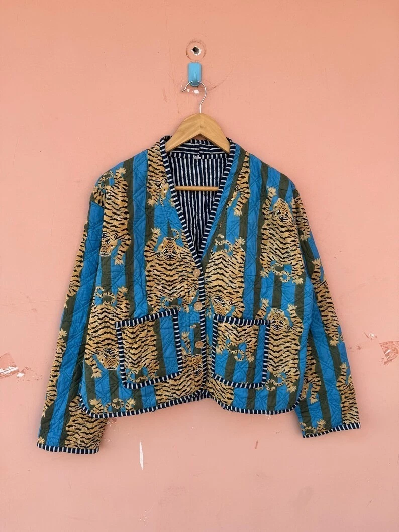 Indian Blue Patchwork Cotton Quilted Unisex Jackets Women's Clothing Jackets US
Opens in a new windo