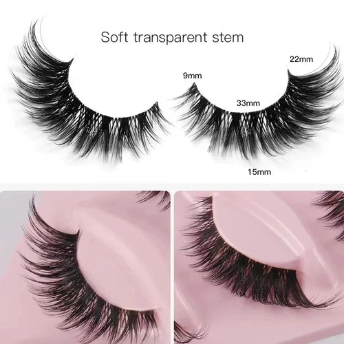 5 Pairs Cat Eye False Eyelashes – Faux Mink Elongated Wispy Lashes image 6