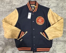 Ralph Lauren Polo Varsity Letterman Jacket Navy Tan Size M New With Tags $798