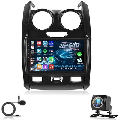 Android 15 Carplay Autoradio GPS Navi SWC KAM Für Renault Dacia Duster 2015-2018