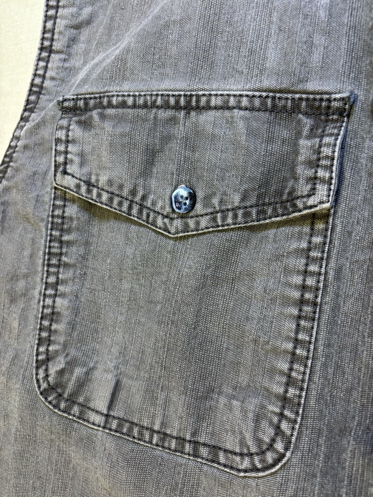 LOVERBIRD Gray Denim Button Front Collared Vest w… - image 20