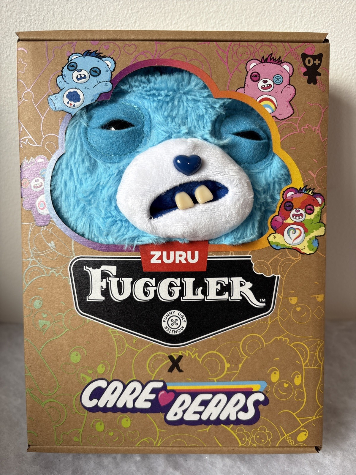 Fuggler x Care Bears Blue Funny Ugly Monster Collectible New Plushie x Zuru
