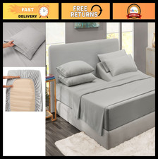 Luxury 6-Piece Flex Top King Sheet Set - Super Soft Bedding for Split King Bed