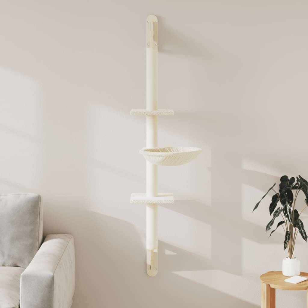 Albero per Gatti con Tiragraffi a Parete Grigio Chiaro 142,5 cm vidaXL