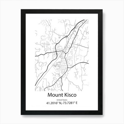 Mount Kisco, USA Minimalis gerahmtes Wandbild Poster Leinwanddruck Bild