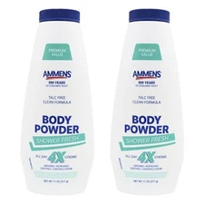 Ammens Medicated Powder Shower Fresh 11 oz (Pack of 2)