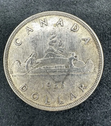 1935 Canada Silver Dollar Voyageur 80% Silver First Year No Reserve
