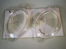 TWO Vintage Pyrex P-14-C Glass Double Handle Lids for Corningware 14 oz Grab It
