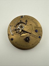 Waltham PS Bartlett Pocket Watch Movement 18s 1877 Hunter 15j Good Balance Wheel